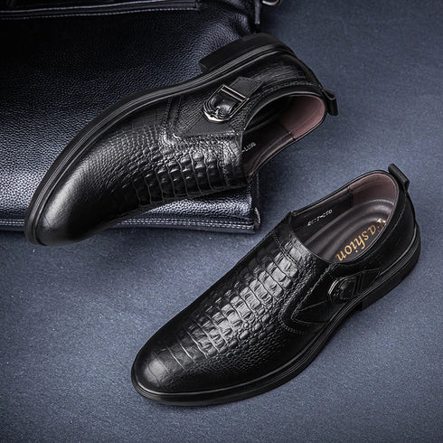 Men's Casual Leather Shoes Comfortable Slip-On Design for Business and Everyday Wear